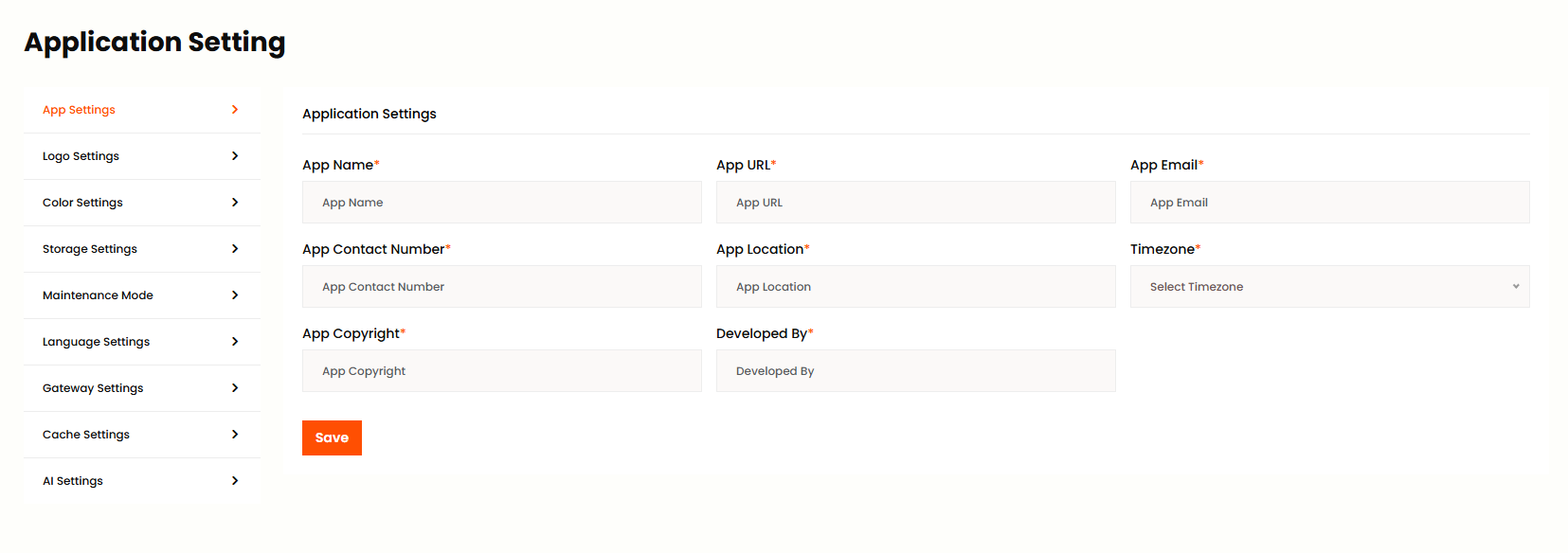 Application Settings